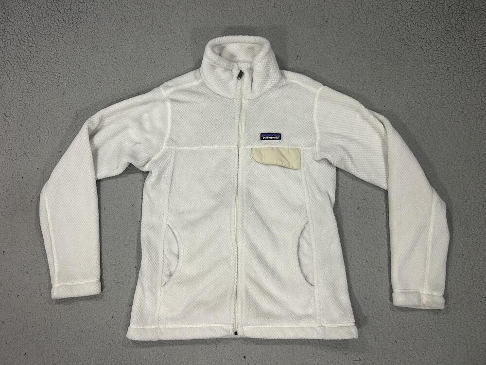 Vintage Patagonia Jacket Womens Medium White Polartec Thermal Pro Fleece Hiking